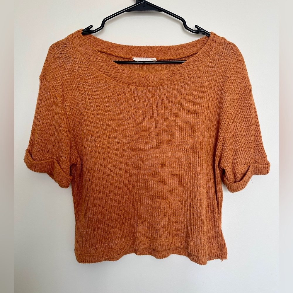 LUSH Orange Short Sleeve Sweater